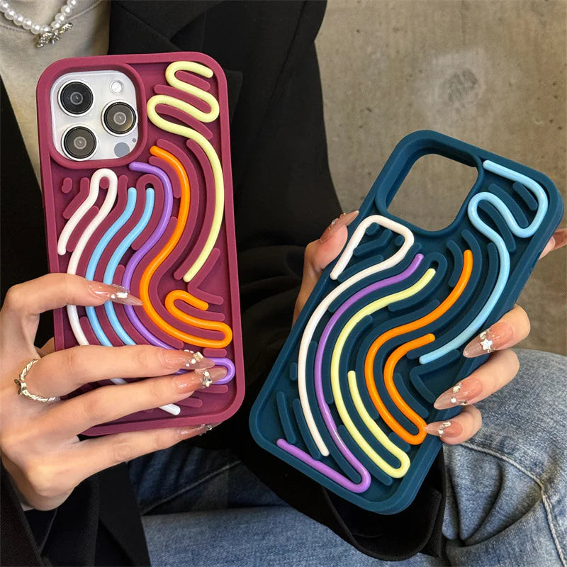 Color Line Chart Twist Silicone Phone Case