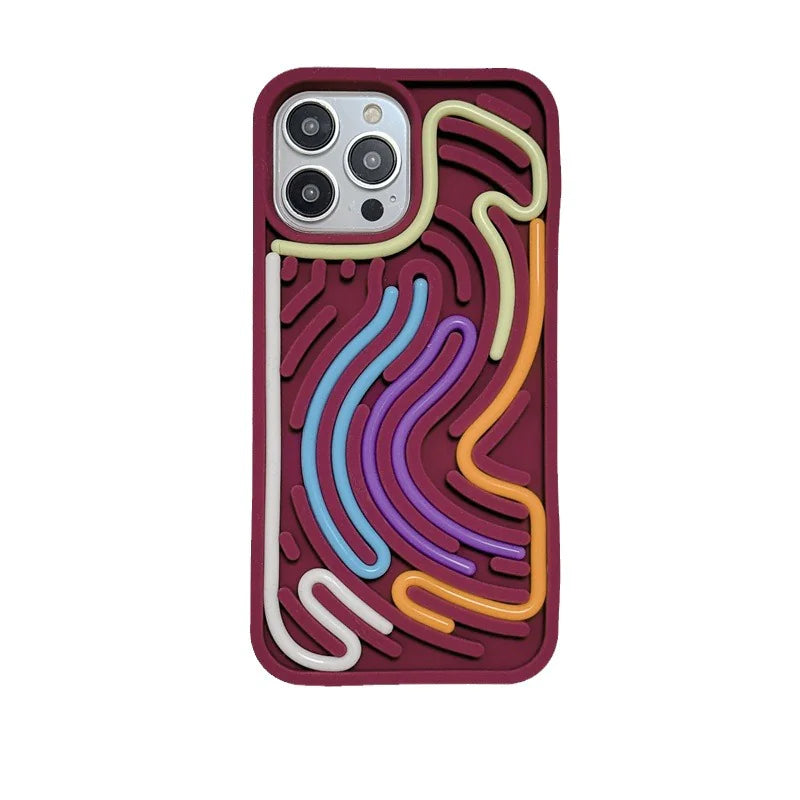 Color Line Chart Twist Silicone Phone Case