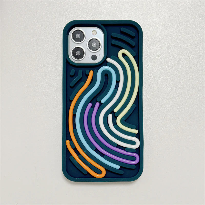 Color Line Chart Twist Silicone Phone Case