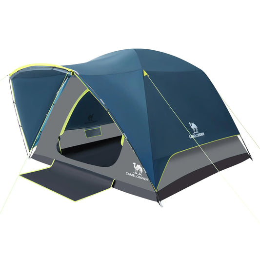 CAMEL CROWN Tents for Camping 3/4/5/6 Person Waterproof Tent Skydome Camping Tent Easy Setup Backpacking Family Tents with Floor Mats and Attached Porch for Outdoor Hiking