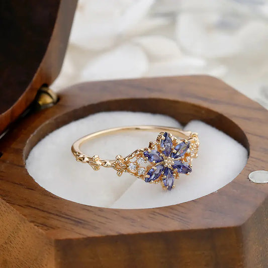 14K Opal Zircon Ring