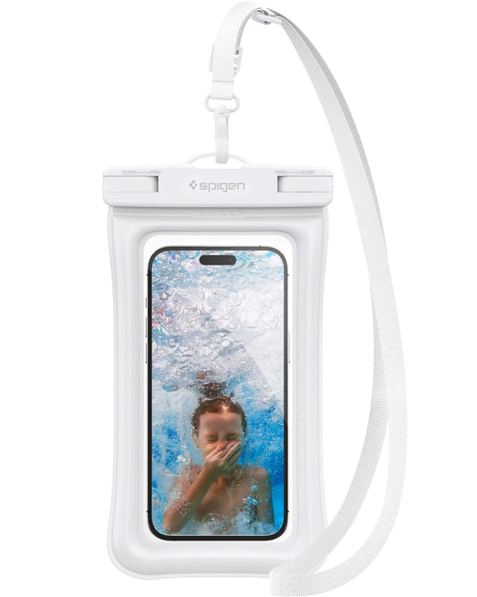 AquaShield Floating Universal Waterproof Phone Pouch Waterproof Phone Case PVC Protective Dry Bag Cases with IPX8 A610 Compatible with iPhone Galaxy Google (Pack of 1) - Floatable White
