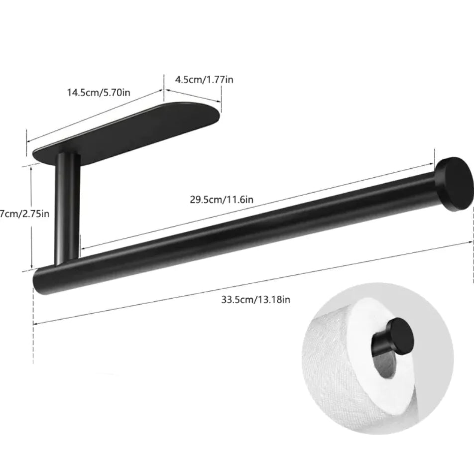 Black Stainless Steel Paper Towel Rack